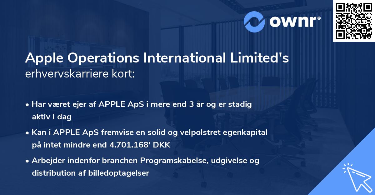 Apple Operations International Limited's erhvervskarriere kort