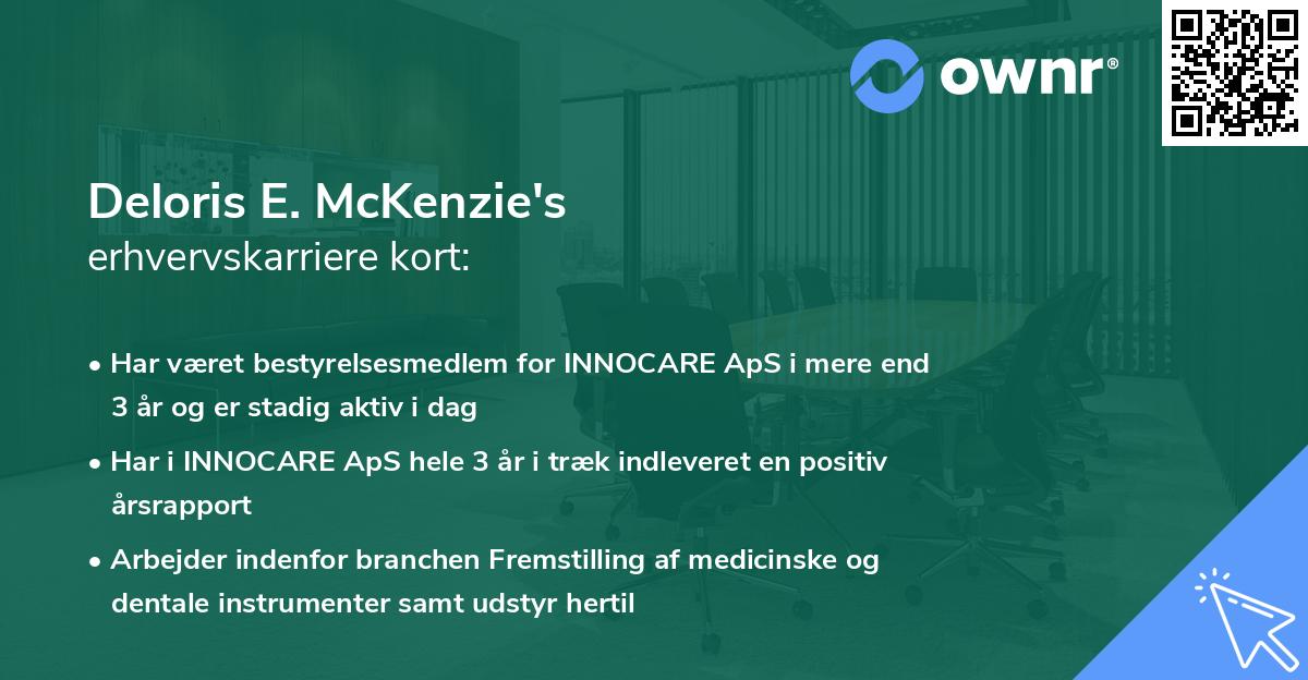 Deloris E. McKenzie's erhvervskarriere kort