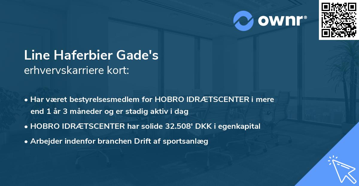 Line Haferbier Gade's erhvervskarriere kort
