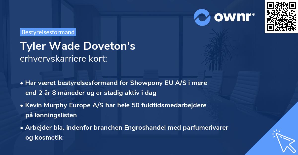 Tyler Wade Doveton's erhvervskarriere kort