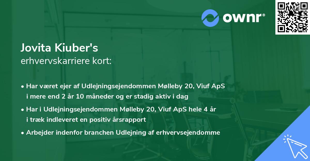 Jovita Kiuber's erhvervskarriere kort
