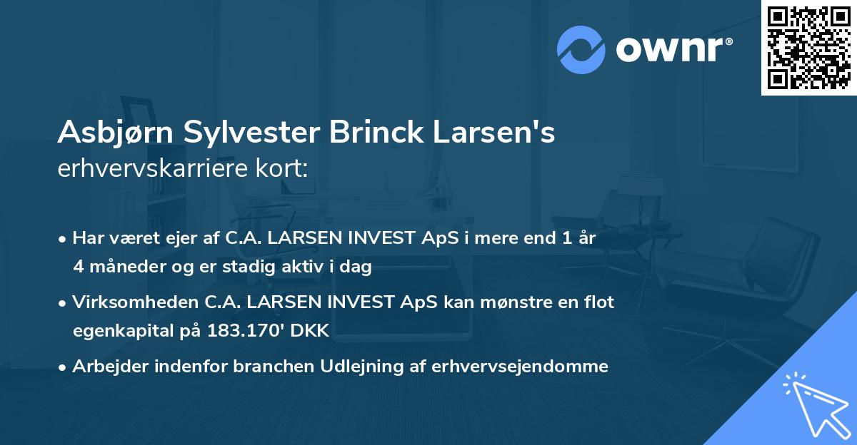 Asbjørn Sylvester Brinck Larsen's erhvervskarriere kort