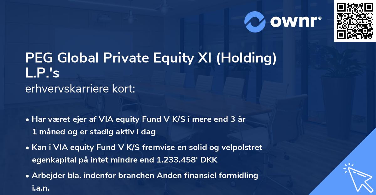 PEG Global Private Equity XI (Holding) L.P.'s erhvervskarriere kort
