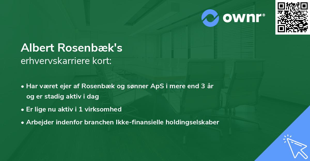 Albert Rosenbæk's erhvervskarriere kort