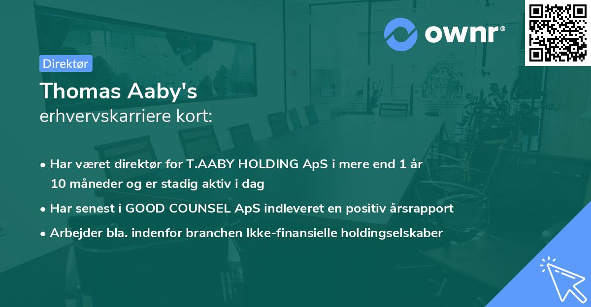 Thomas Aaby's erhvervskarriere kort
