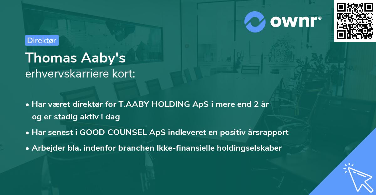 Thomas Aaby's erhvervskarriere kort