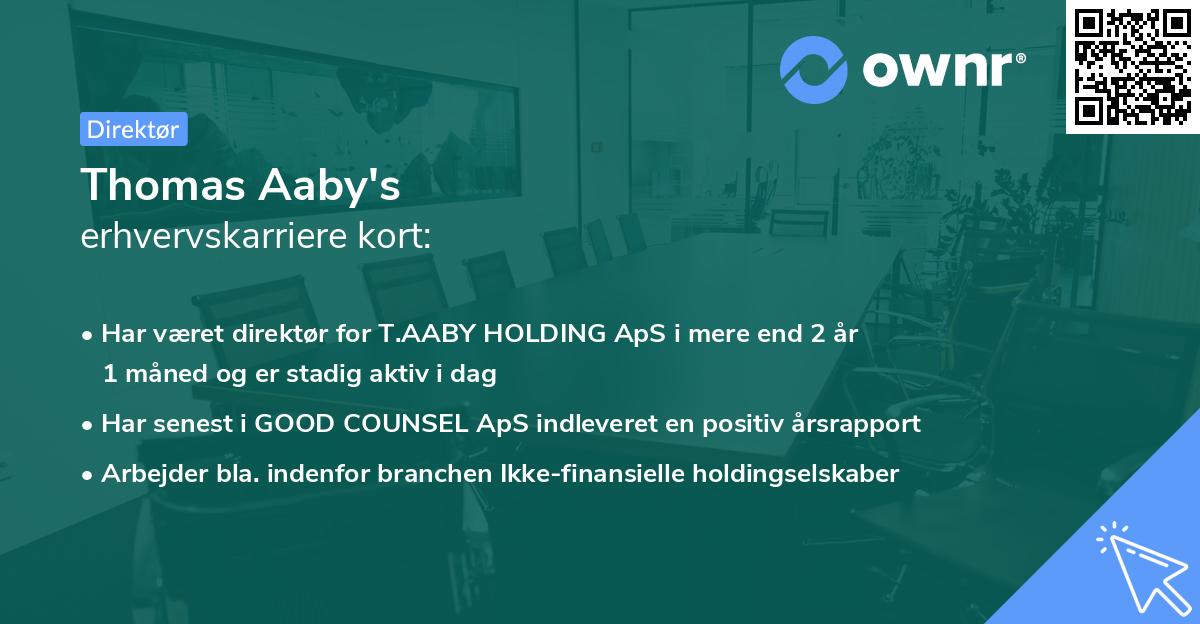 Thomas Aaby's erhvervskarriere kort