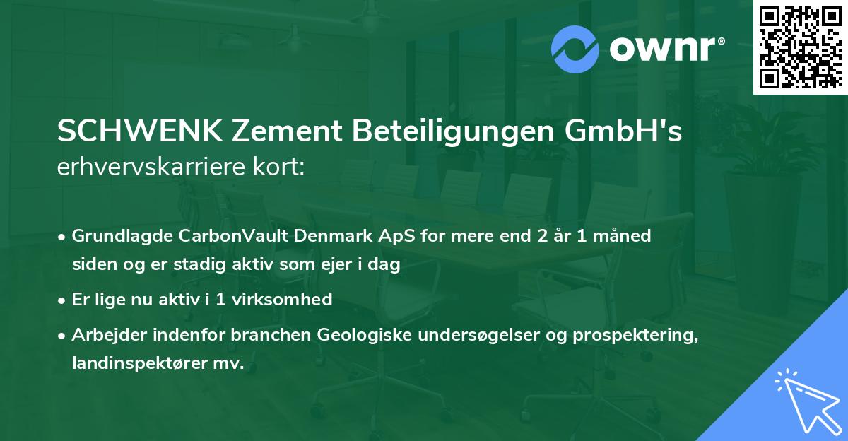 SCHWENK Zement Beteiligungen GmbH's erhvervskarriere kort