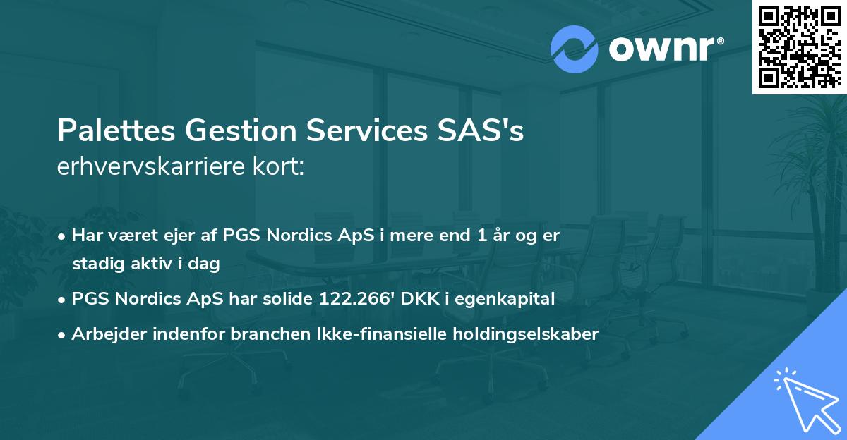 Palettes Gestion Services SAS's erhvervskarriere kort