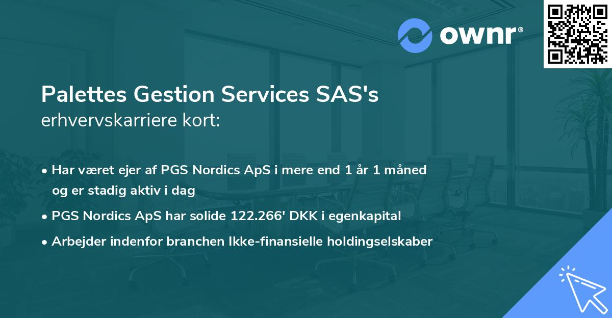 Palettes Gestion Services SAS's erhvervskarriere kort