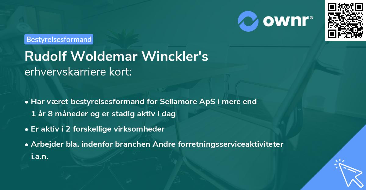 Rudolf Woldemar Winckler's erhvervskarriere kort