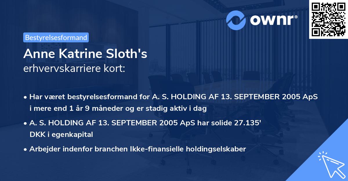 Anne Katrine Sloth's erhvervskarriere kort