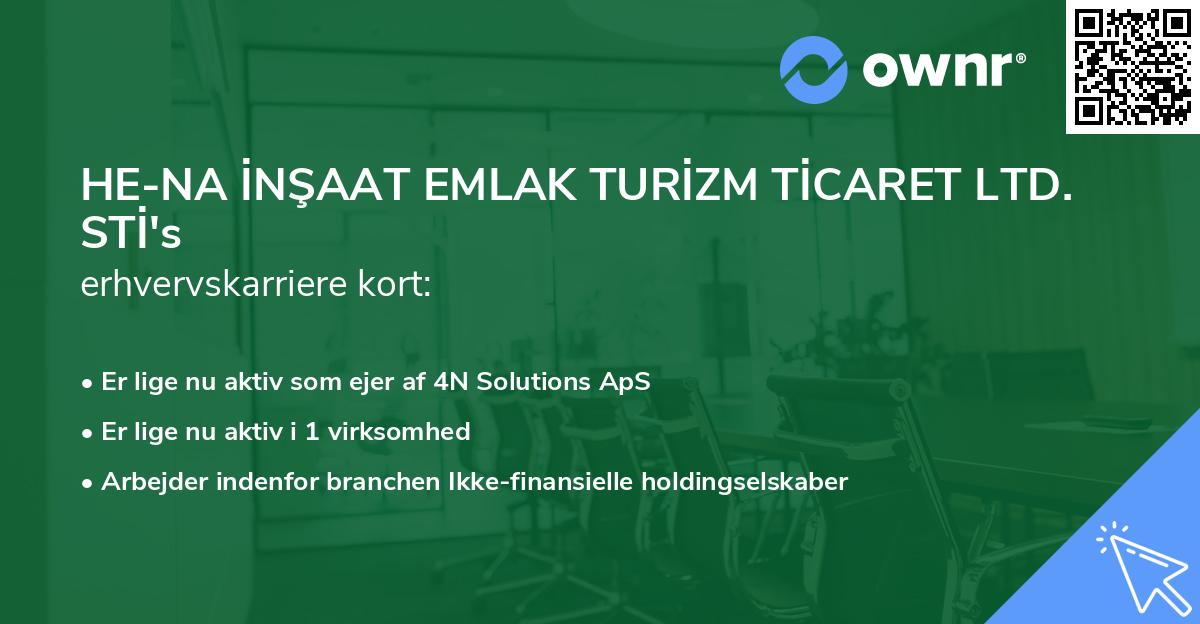 HE-NA İNŞAAT EMLAK TURİZM TİCARET LTD. STİ's erhvervskarriere kort