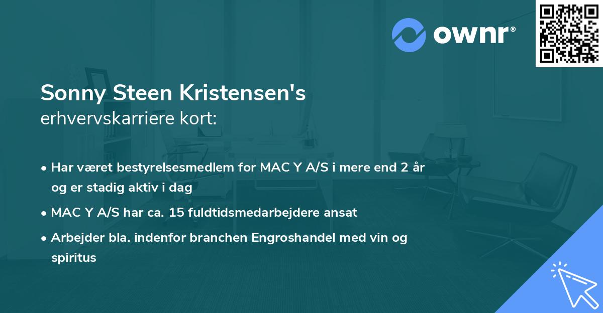 Sonny Steen Kristensen's erhvervskarriere kort
