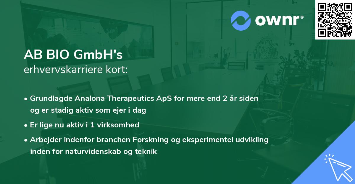 AB BIO GmbH's erhvervskarriere kort