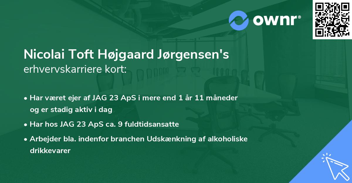 Nicolai Toft Højgaard Jørgensen's erhvervskarriere kort