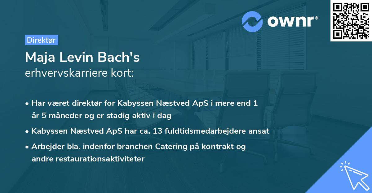 Maja Levin Bach's erhvervskarriere kort