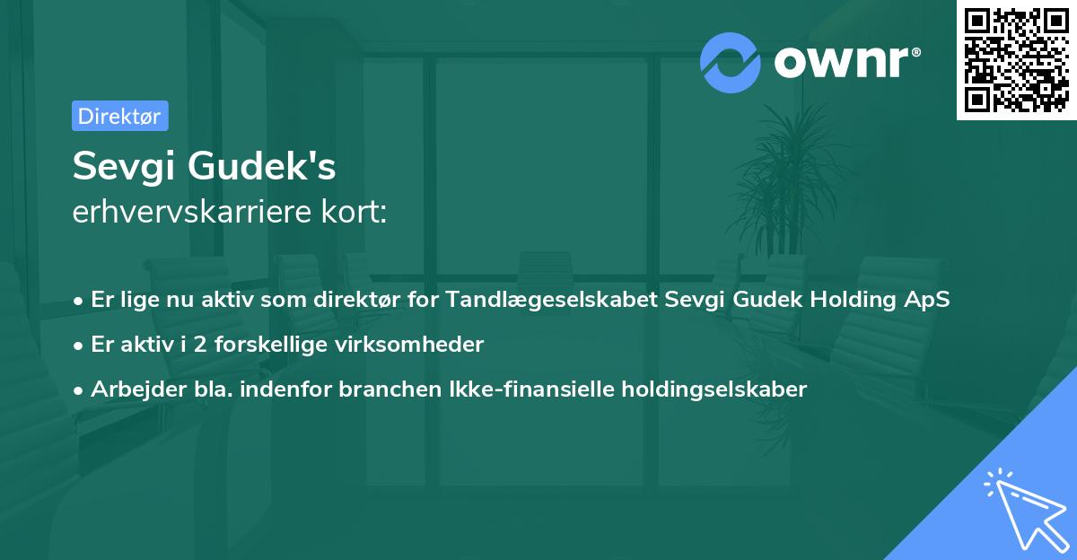 Sevgi Gudek's erhvervskarriere kort