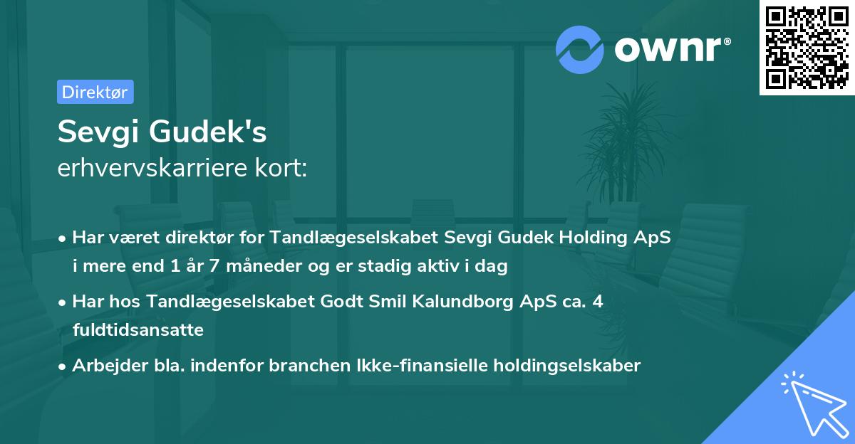 Sevgi Gudek's erhvervskarriere kort