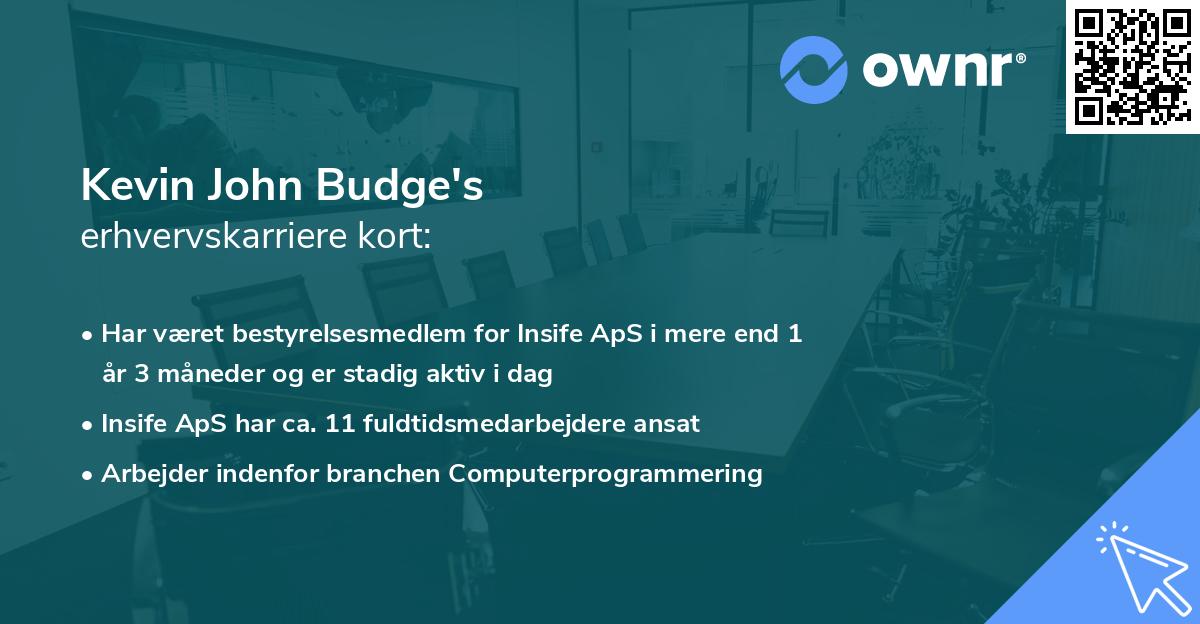 Kevin John Budge's erhvervskarriere kort