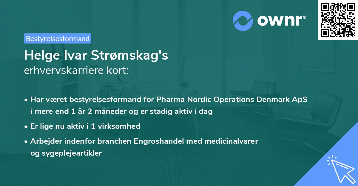 Helge Ivar Strømskag's erhvervskarriere kort