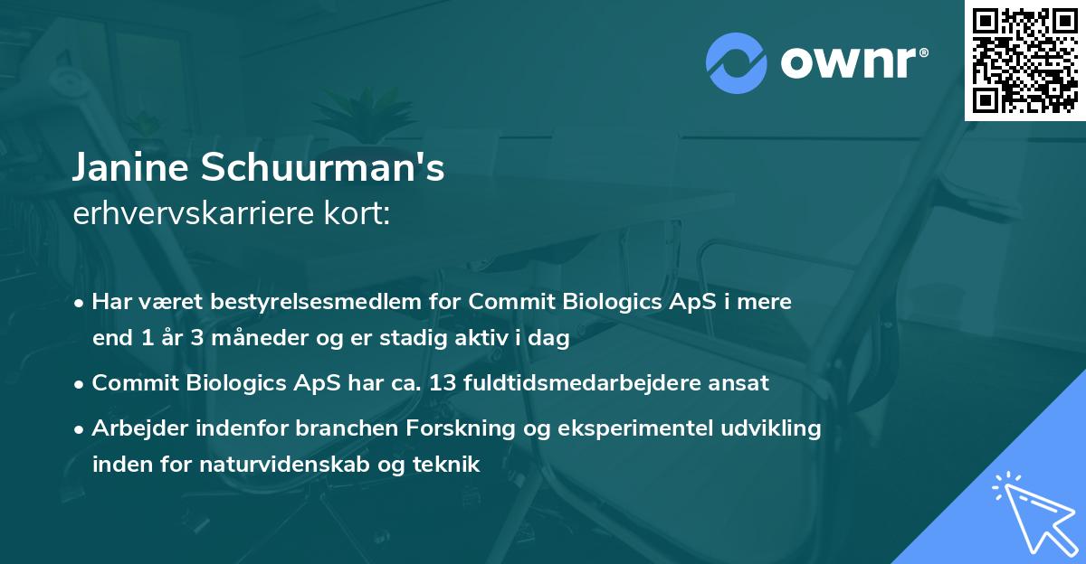 Janine Schuurman's erhvervskarriere kort