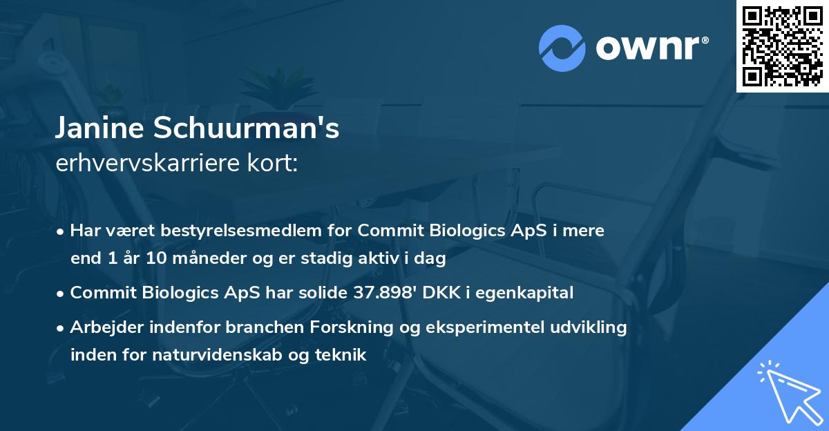 Janine Schuurman's erhvervskarriere kort