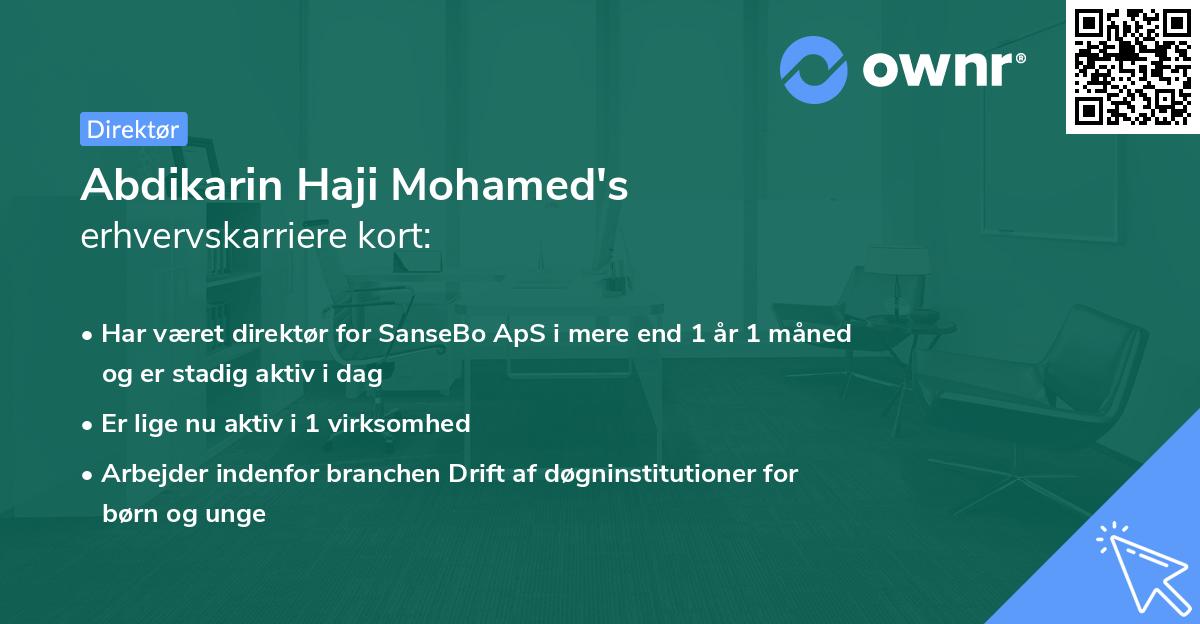 Abdikarin Haji Mohamed's erhvervskarriere kort