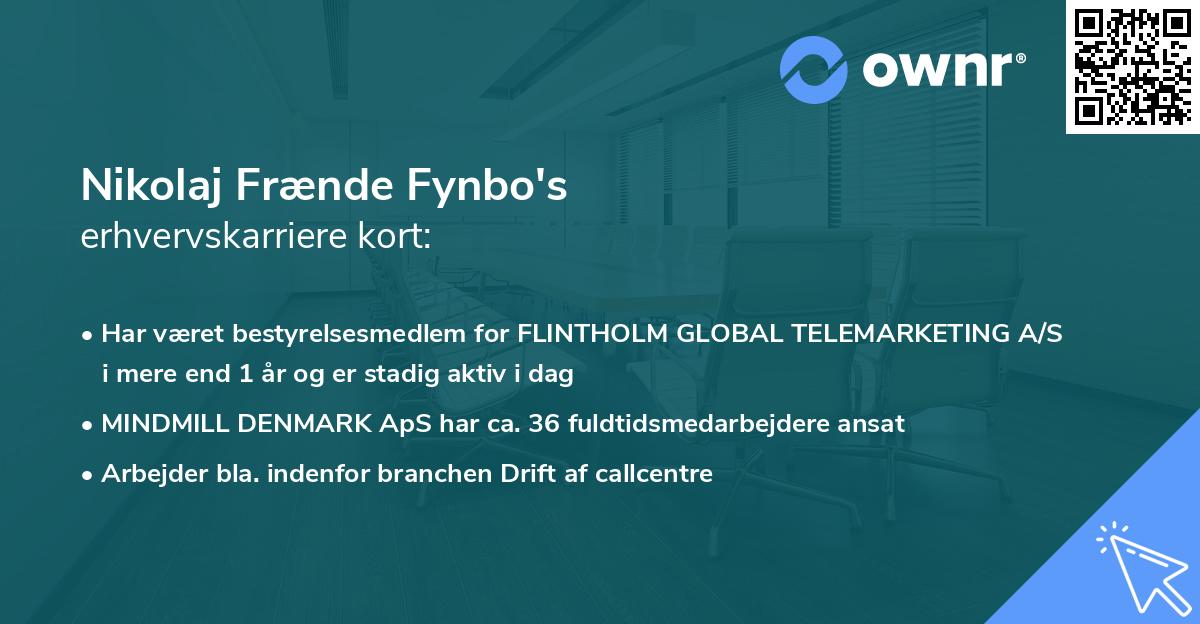 Nikolaj Frænde Fynbo's erhvervskarriere kort