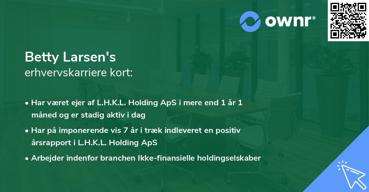 Betty Larsen's erhvervskarriere kort