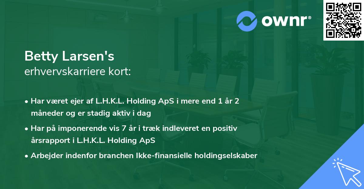 Betty Larsen's erhvervskarriere kort