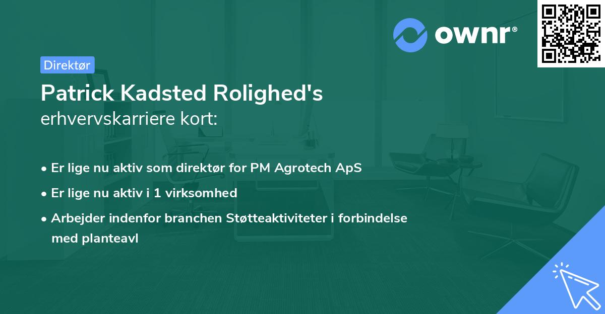 Patrick Kadsted Rolighed's erhvervskarriere kort