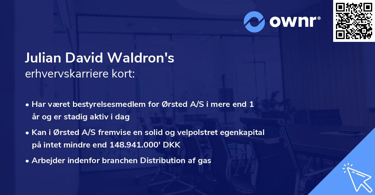 Julian David Waldron's erhvervskarriere kort