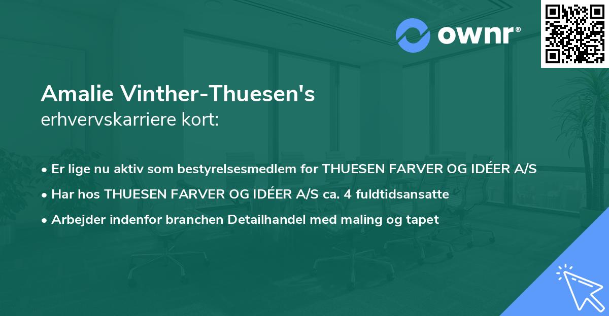 Amalie Vinther-Thuesen's erhvervskarriere kort