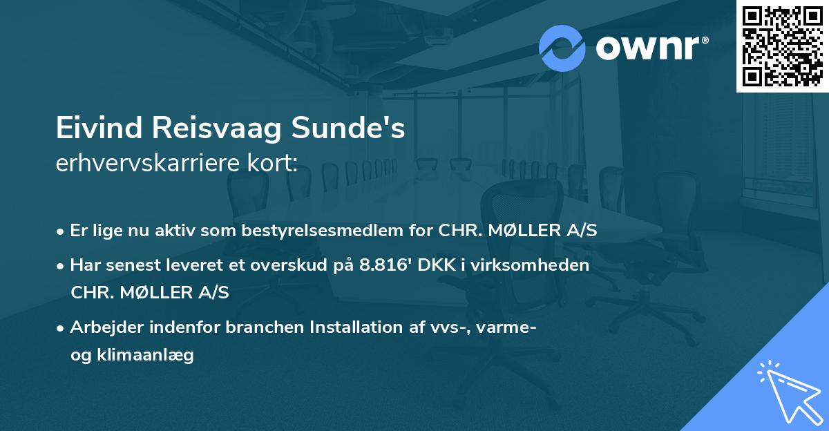 Eivind Reisvaag Sunde's erhvervskarriere kort