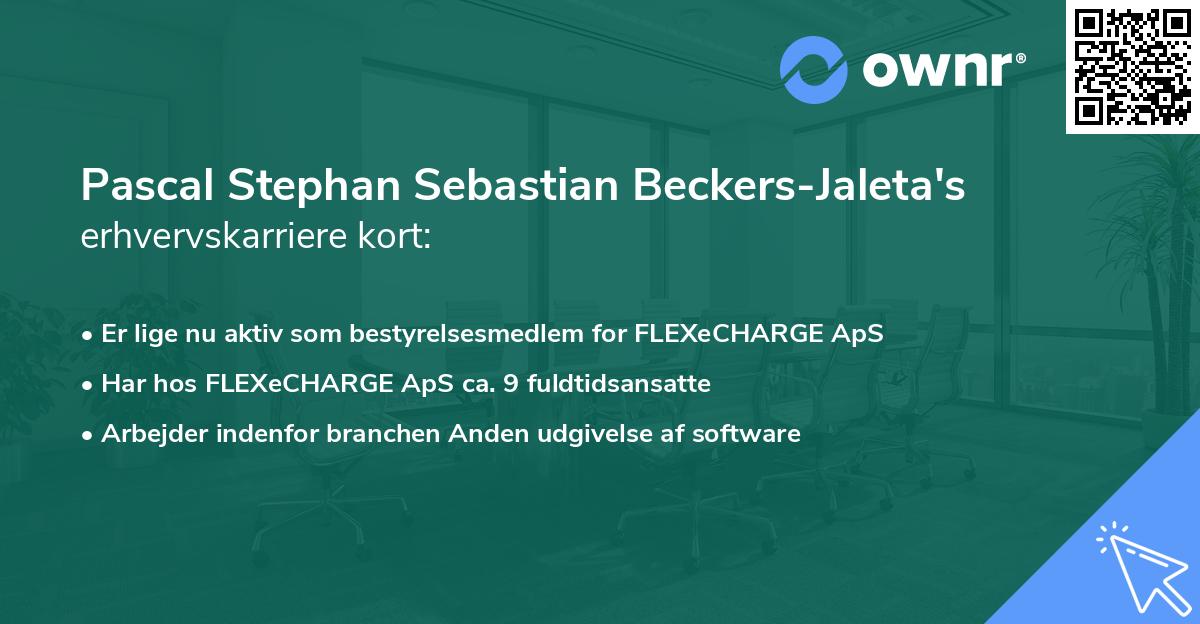 Pascal Stephan Sebastian Beckers-Jaleta's erhvervskarriere kort