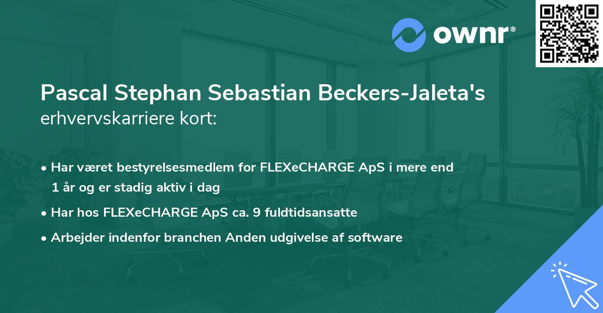 Pascal Stephan Sebastian Beckers-Jaleta's erhvervskarriere kort