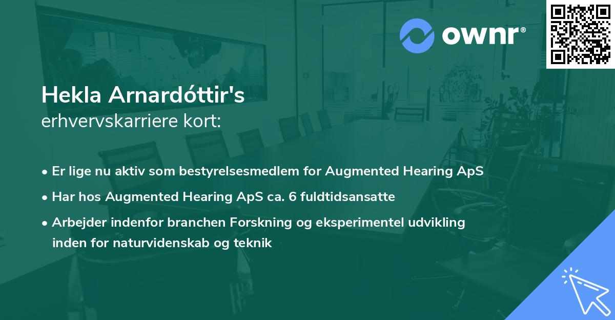 Hekla Arnardóttir's erhvervskarriere kort