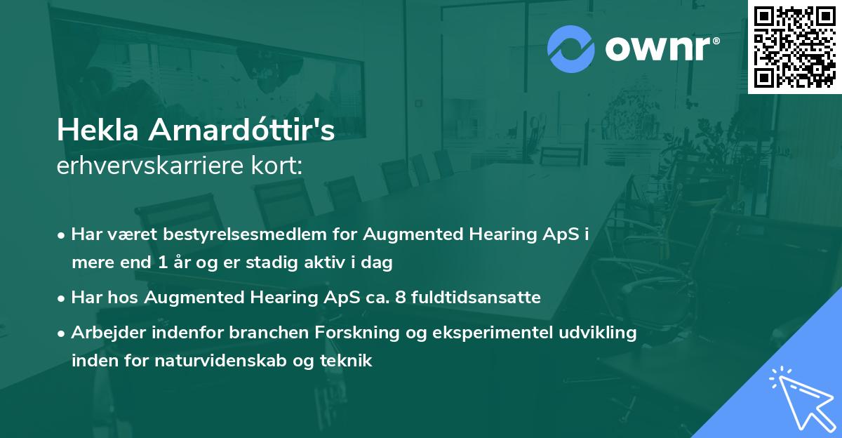Hekla Arnardóttir's erhvervskarriere kort