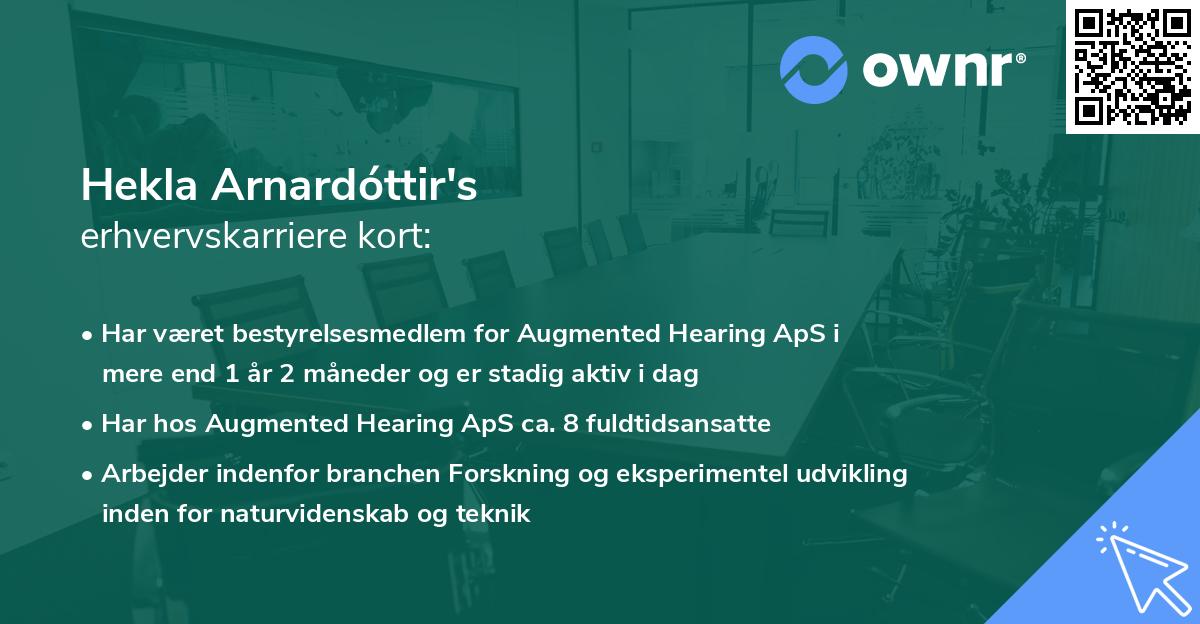 Hekla Arnardóttir's erhvervskarriere kort