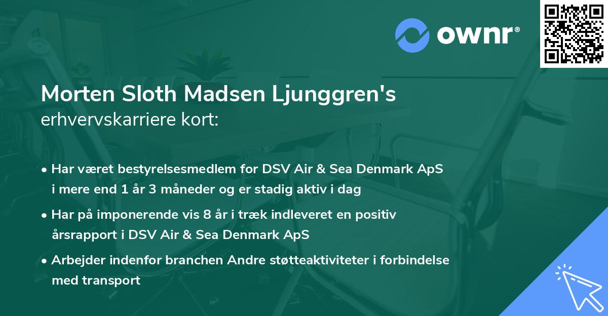 Morten Sloth Madsen Ljunggren's erhvervskarriere kort