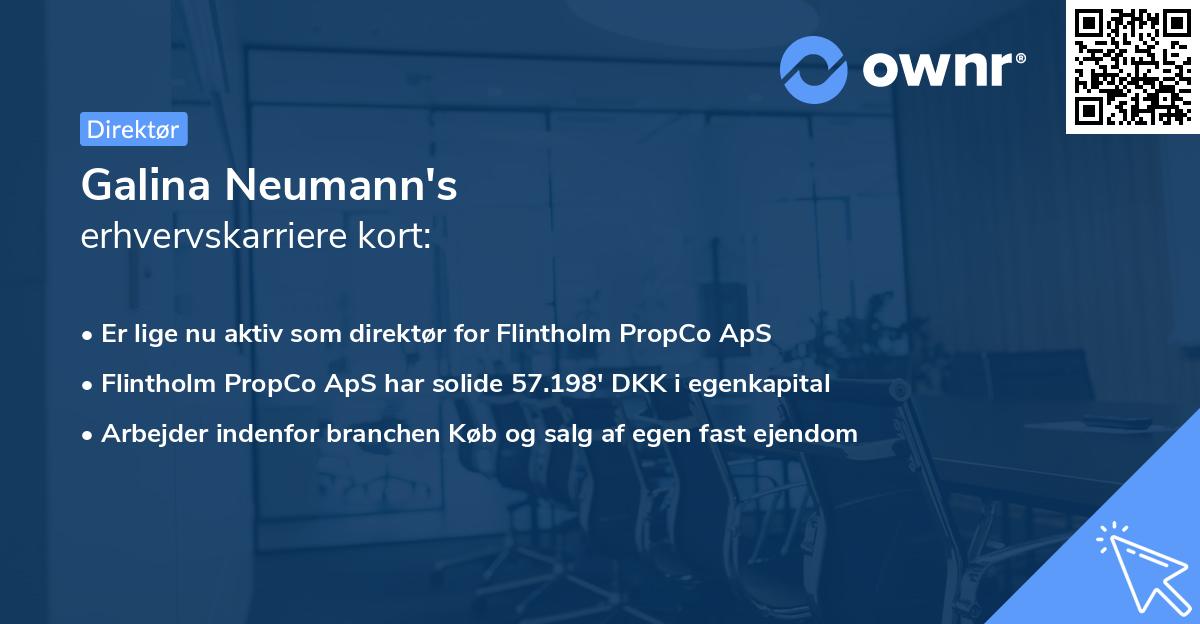 Galina Neumann's erhvervskarriere kort