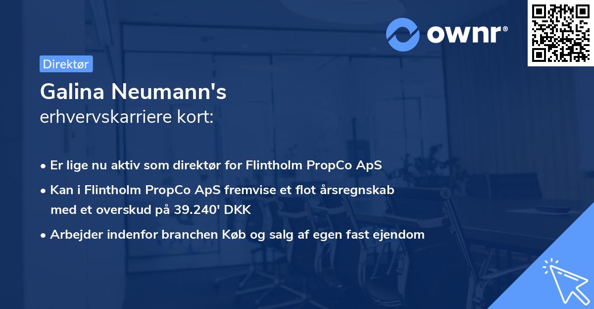 Galina Neumann's erhvervskarriere kort