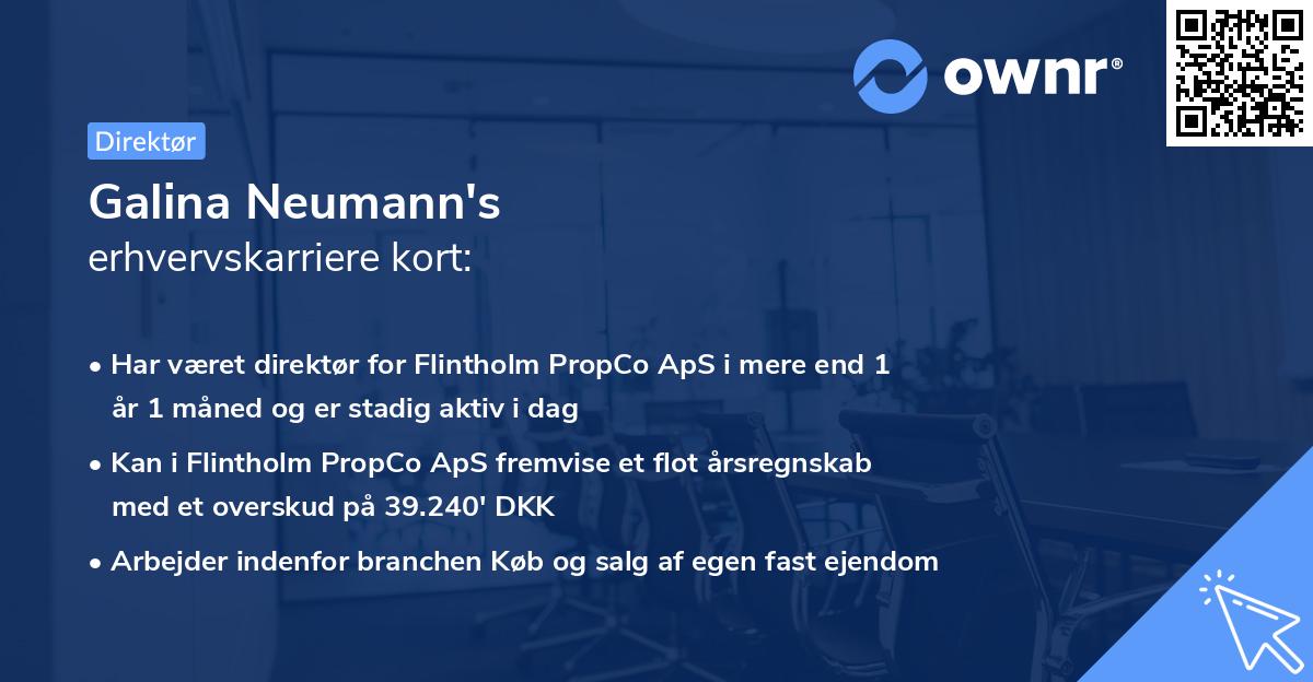 Galina Neumann's erhvervskarriere kort