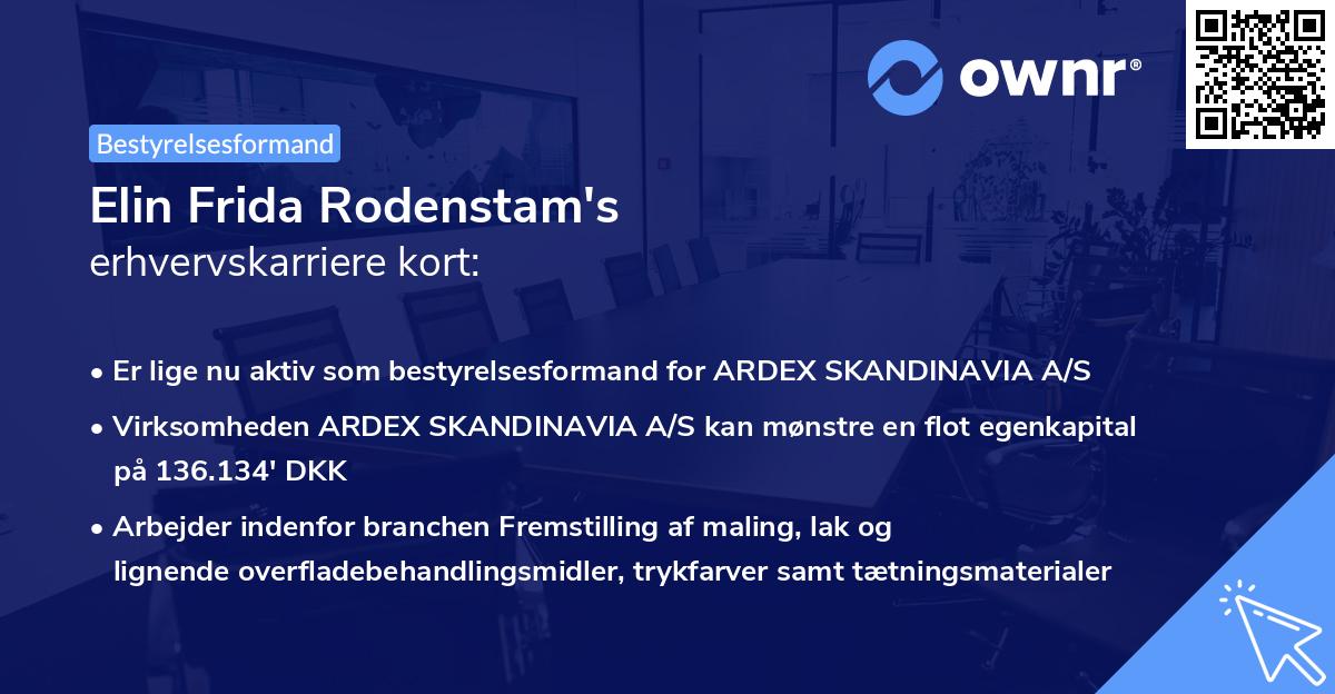 Elin Frida Rodenstam's erhvervskarriere kort