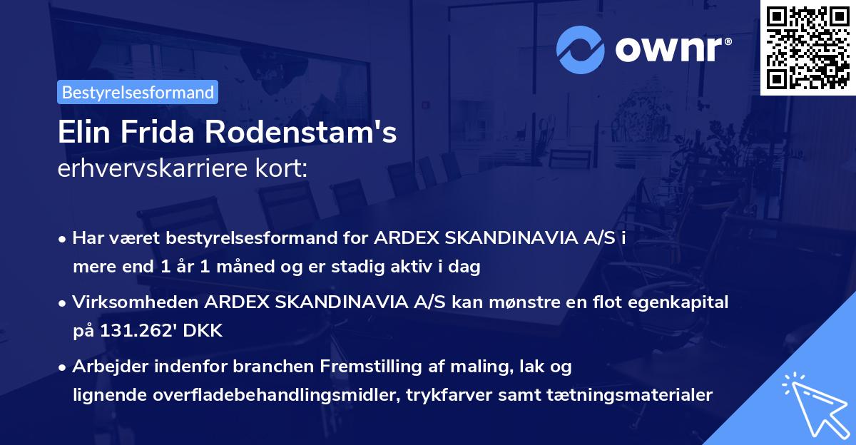 Elin Frida Rodenstam's erhvervskarriere kort