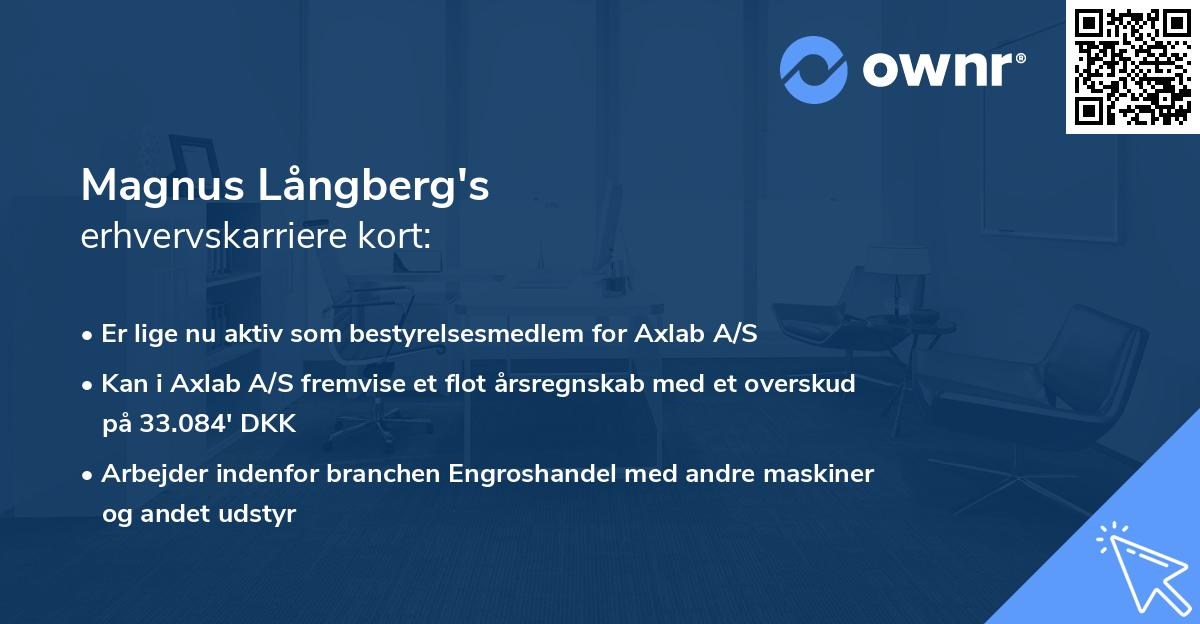 Magnus Långberg's erhvervskarriere kort