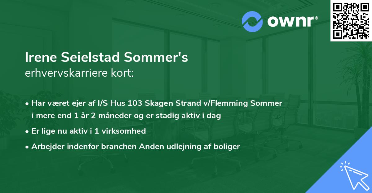 Irene Seielstad Sommer's erhvervskarriere kort