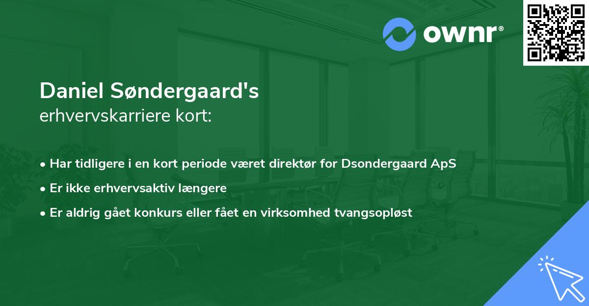 Daniel Søndergaard's erhvervskarriere kort