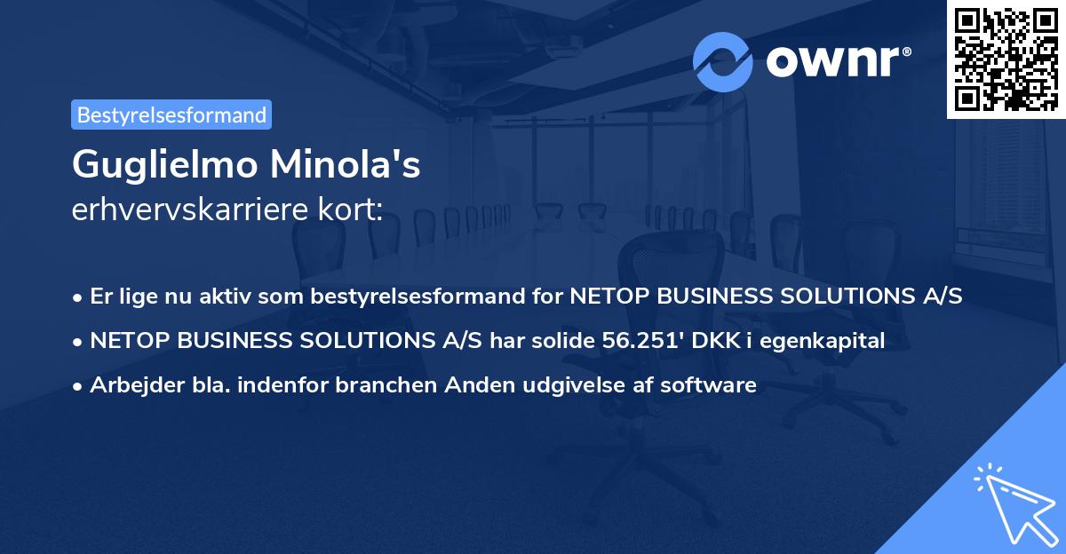 Guglielmo Minola's erhvervskarriere kort